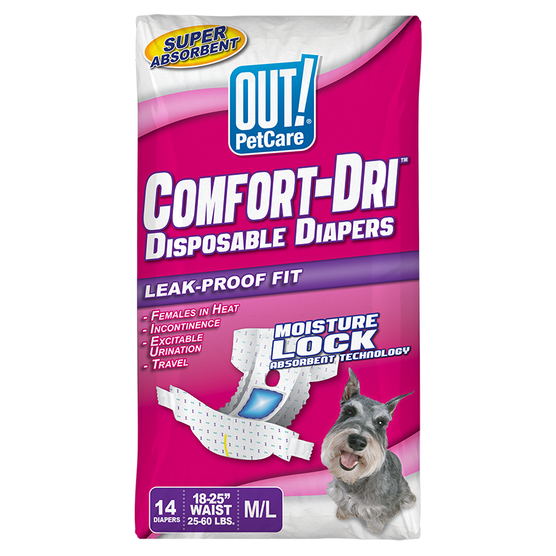 Disposable dog diapers for medium and large female dogs | OUT! PetCare